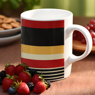 Gult, svart och röd Rand Kaffemugg