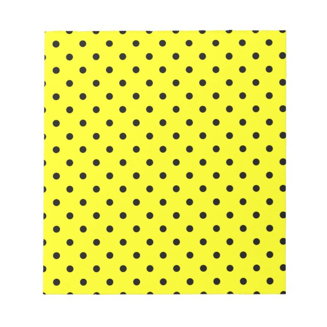 Gult svart polka punkt anteckningsblock (Framsida)