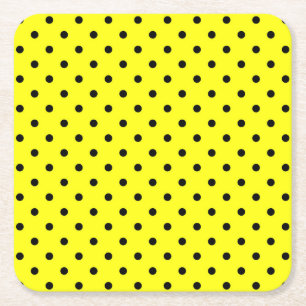 Gult svart polka punkt underlägg papper kvadrat