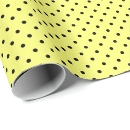 Gult | Svart polka-punktsvällning Papper Presentpapper