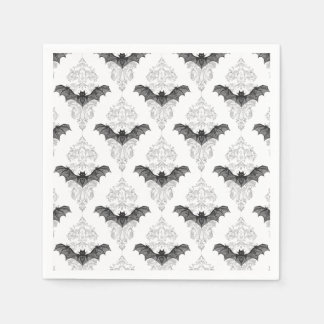 Gult svart, vitt fladdermus mönster pappersservett