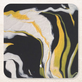 Gult, svart, vitt underlägg papper kvadrat