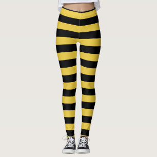 gult svarthonungsbin rand mönster tights