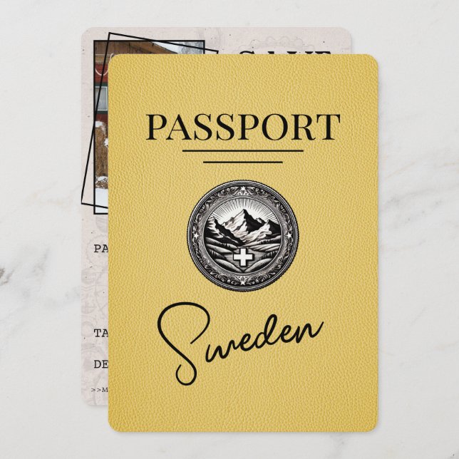 Gult Sverige Passport Spara datum Spara Datumet (Fram/baksida)