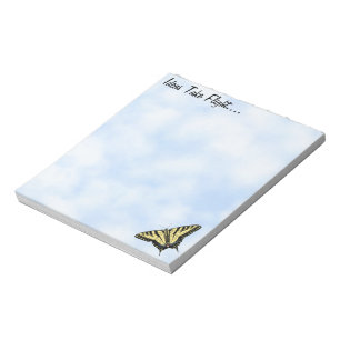 Gult Swallowtail Butterfly Blå himmel Personlig Anteckningsblock