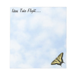 Gult Swallowtail Butterfly Blå himmel Personlig Anteckningsblock