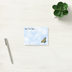 Gult Swallowtail Butterfly Blå himmel Personlig Post-it Block