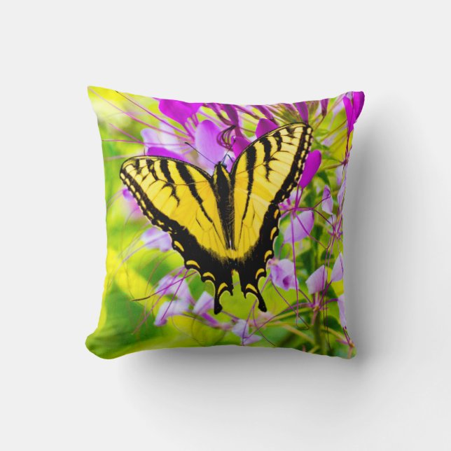 Gult Swallowtail Butterfly Kudde (Framsida)