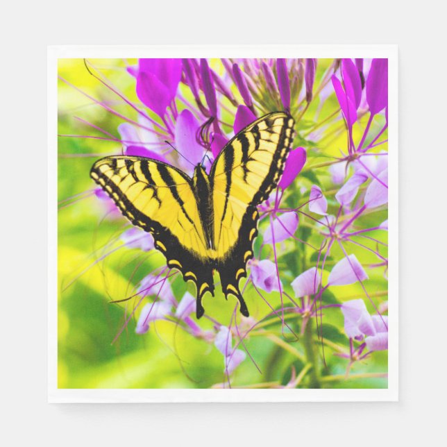 Gult Swallowtail Butterfly Pappersservett (Framsidan)