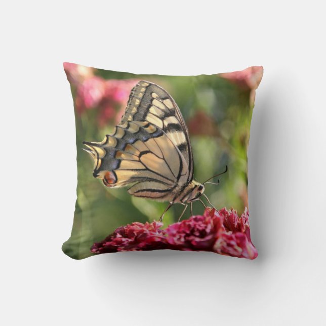 Gult Swallowtail Butterfly Pillow Kudde (Framsida)