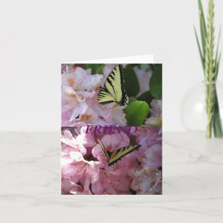Gult Swallowtail Butterfly & Rhododendron Kort