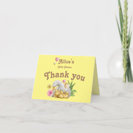 Gult Sweet Anka Mamma & Spädbarn Cute Baby Shower Tack Kort