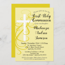 Gult Swirl-inbjudan till första Heligan Inbjudningar