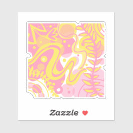 Gult Swirl Plantor Klistermärken