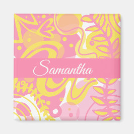 Gult Swirl Plantor Magnet