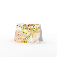 Gult Swirls med polka dots notecard