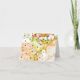 Gult Swirls med polka dots notecard Kort