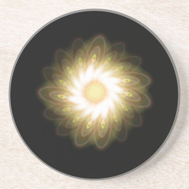 Gult Swirls on Black Underlägg (Framsidan)