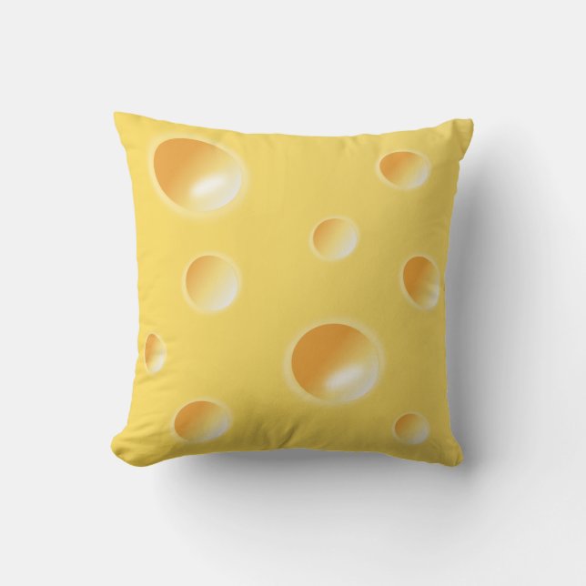 Gult Swiss Cheese Struktur Cushion / Pillow Kudde (Framsida)