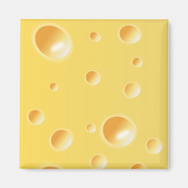 Gult Swiss Cheese Struktur Magnet (Framsidan)