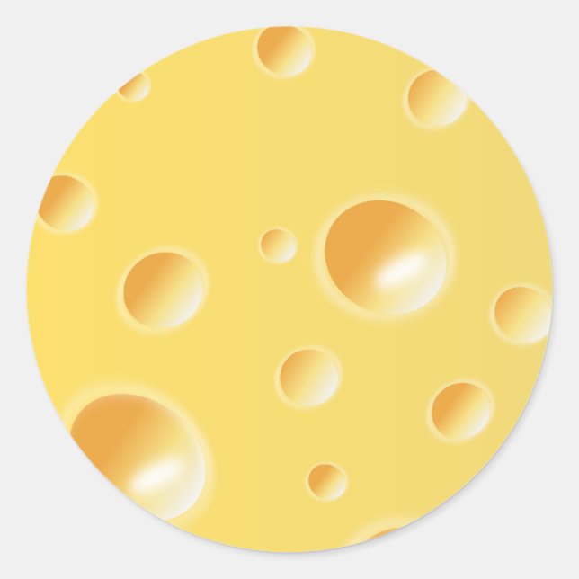 Gult Swiss Cheese Struktur Runt Klistermärke (Framsida)