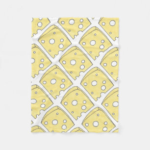 Gult Swiss Cheese Wedge Print Foodie Fleecefilt
