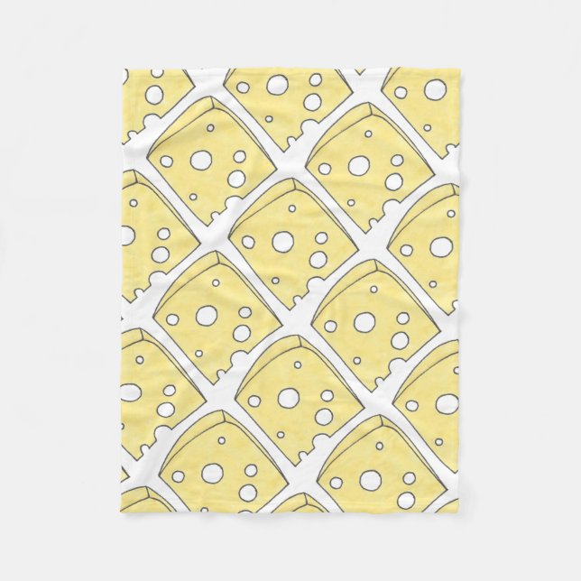 Gult Swiss Cheese Wedge Print Foodie Fleecefilt (Framsidan)