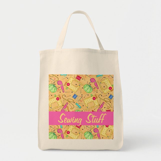 Gult Syningsnoteringar Art Anpassningsbar Syning S Tygkasse (Framsidan)