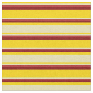 Gult, Tan, Red & Maroon Färgad Rand Tyg