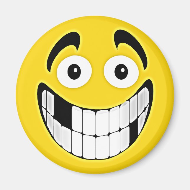 Gult Tandlös Flina Ansikte Magnet (Framsidan)