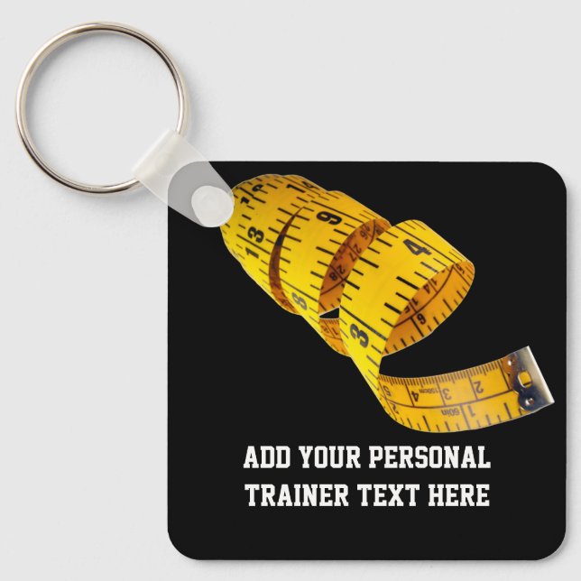 Gult Tape Measure Personal Trainer Weight Loss los Nyckelring (Framsida)