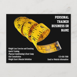 Gult Tape Measure Personal Trainer Weight Loss los Vykort