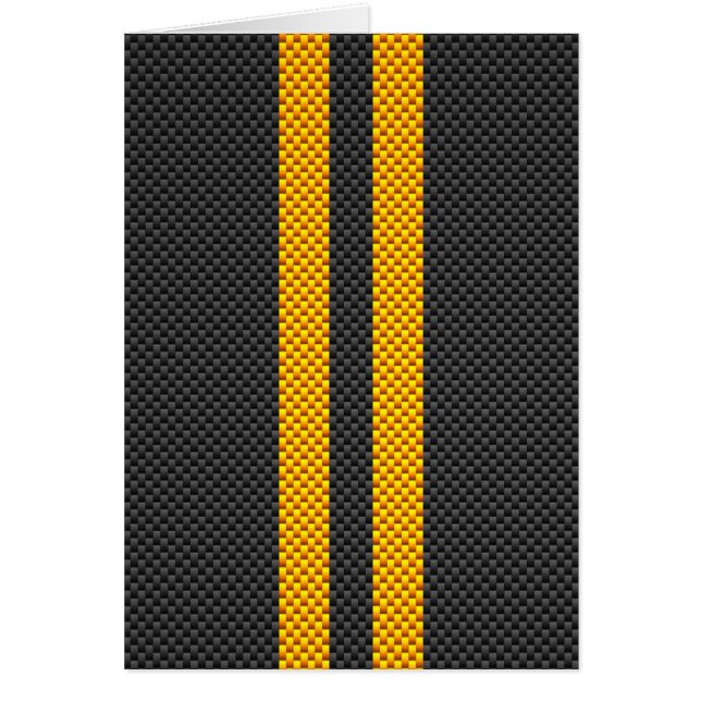 Gult Tävla Rand kolfiber Stil Hälsningskort (Framsidan)