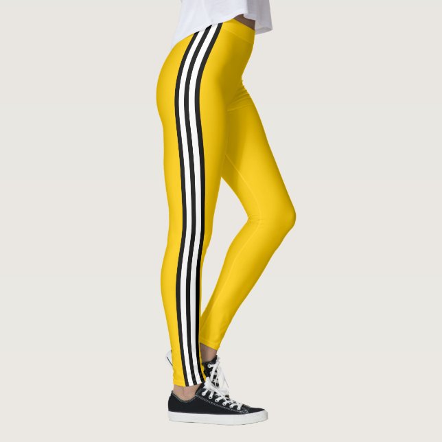 Gult Tävla Rand Leggings (Höger)