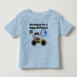 Gult Tävling Car 6e Birthday Tshirts and Gifts