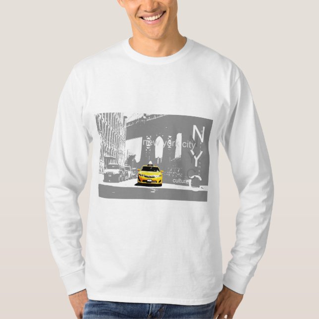 Gult Tax Nyc New York City Brooklyn Manar T Shirt (Framsida)