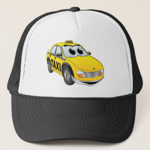 Gult Taxi Cab Tecknad Keps