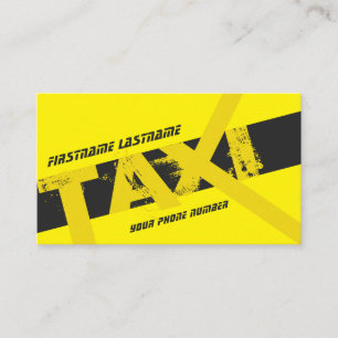Gult TAXI för professionell taxi-förarhytten Visitkort