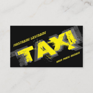 Gult TAXI för professionell taxi-förarhytten Visitkort