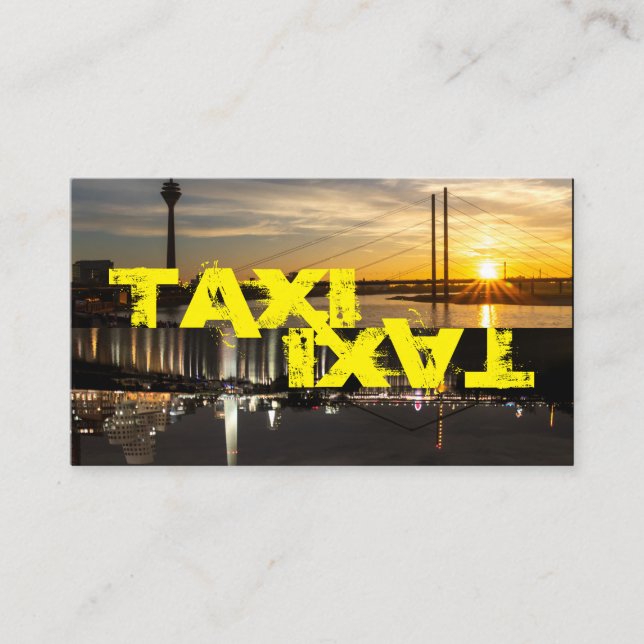 Gult TAXI för professionell taxi-förarhytten Visitkort (Framsida)