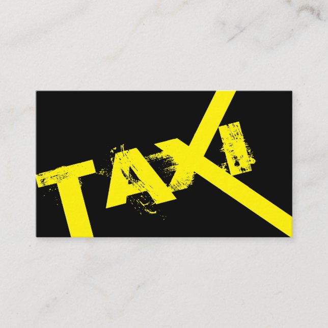 Gult TAXI för professionell taxi-förarhytten Visitkort (Framsida)