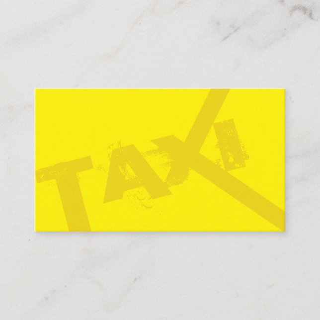 Gult TAXI för professionell taxi-förarhytten Visitkort (Framsida)