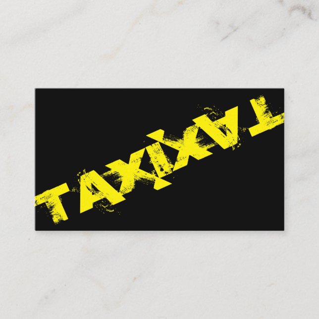 Gult TAXI för professionell taxi-förarhytten Visitkort (Framsida)
