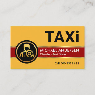Gult Taxi Guld Linjer som kör Visitkort