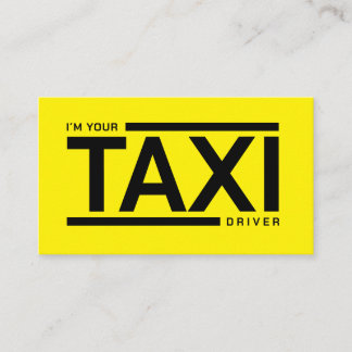 Gult TAXI nattskylt taxi-chaufförer Visitkort