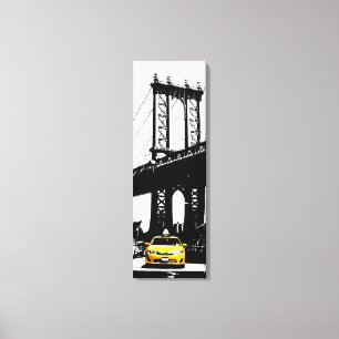 Gult Taxi New York City Brooklyn Bridge Nyc Canvastryck