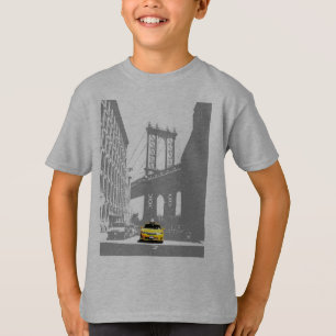 Gult Taxi New York City Nyc Brooklyn Bridge Boys T Shirt