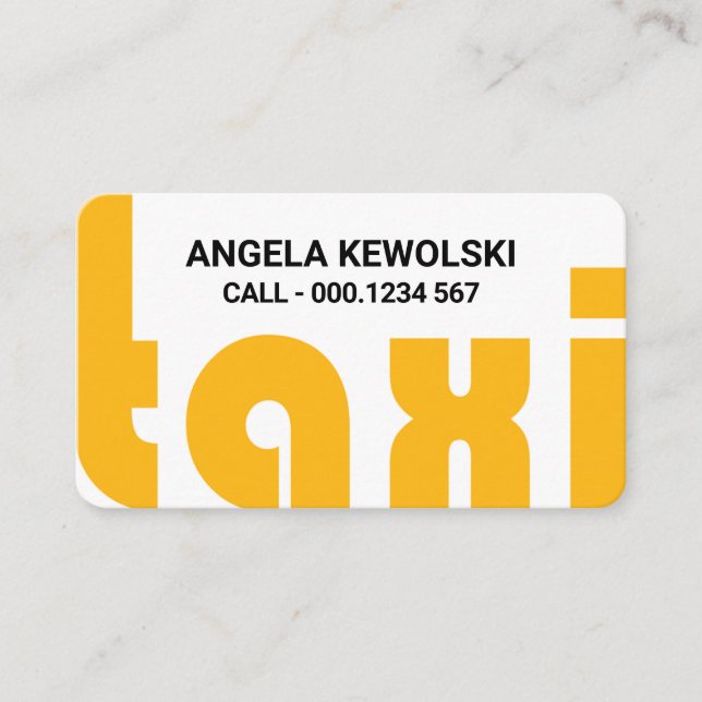 Gult Taxi-signalkörning Visitkort (Framsida)