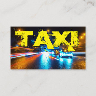 Gult TAXI stad nära ljus taxi förarhytten Visitkort