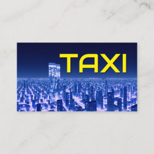 Gult TAXI stad nära ljus taxi förarhytten Visitkort